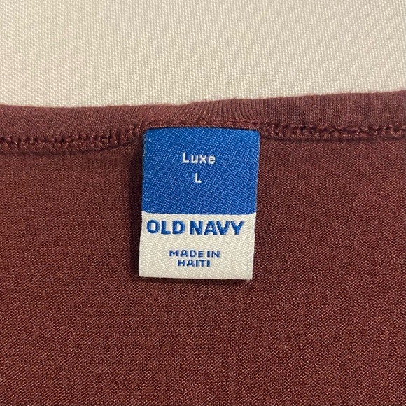 Old Navy Sz L Burgundy Luxe Top - Picture 2 of 5